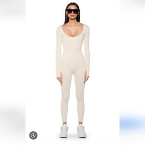 NWT AKIRA Elegant Cream Jumpsuit CAT SUIT